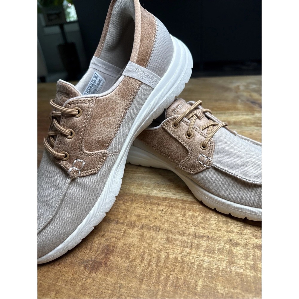 Skechers Slip-ins On-The-Go Womens 8.5 Taupe Hands Free Loafer Everyday Comfort